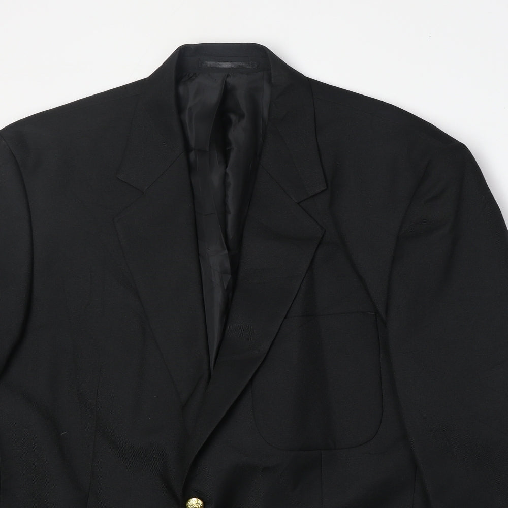 Chums Mens Black Polyester Jacket Blazer Size 44 Regular