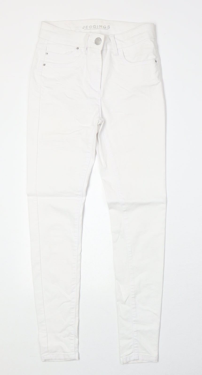 Marks and Spencer Womens White Cotton Jegging Jeans Size 6 Regular Zip