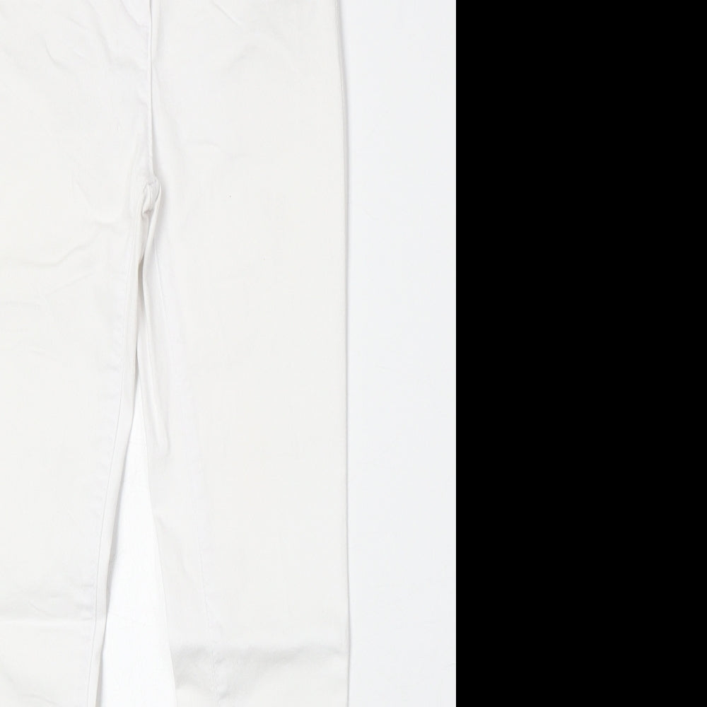 Marks and Spencer Womens White Cotton Jegging Jeans Size 6 Regular Zip