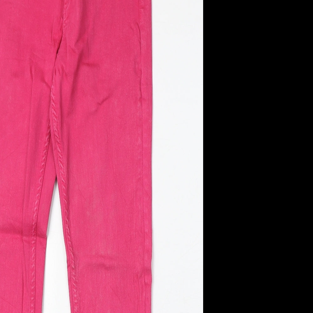 Zara Womens Pink Cotton Skinny Jeans Size 10 Regular Zip