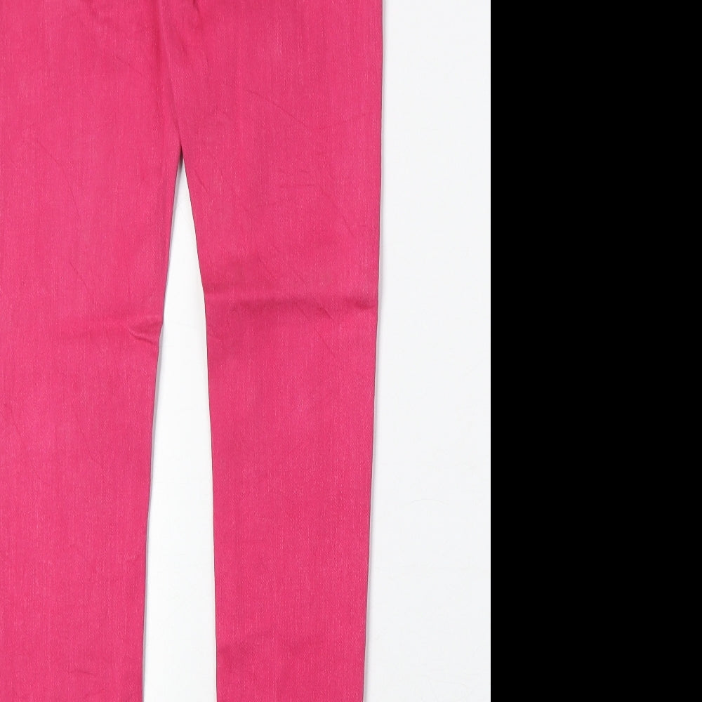 Zara Womens Pink Cotton Skinny Jeans Size 10 Regular Zip