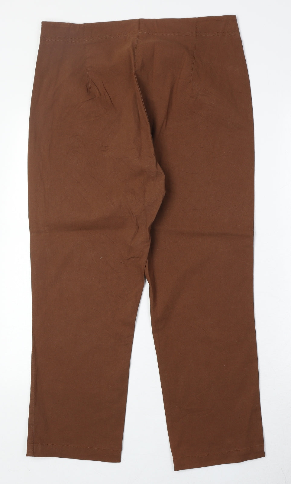 Dreamstar Womens Brown Cotton Trousers Size 16 Regular Zip