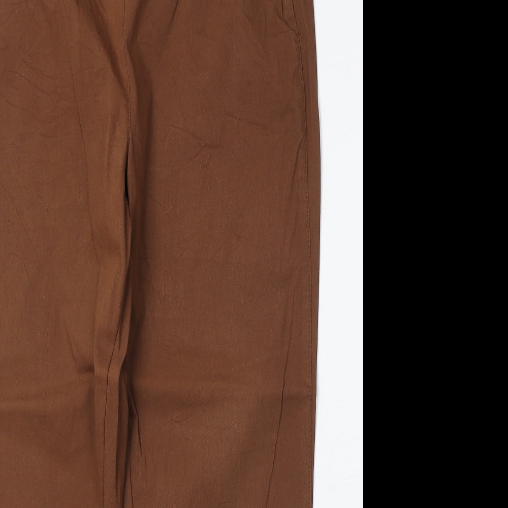 Dreamstar Womens Brown Cotton Trousers Size 16 Regular Zip