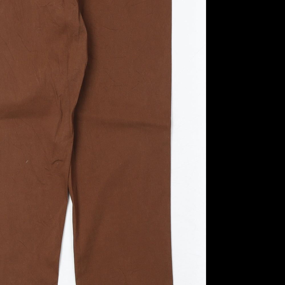 Dreamstar Womens Brown Cotton Trousers Size 16 Regular Zip