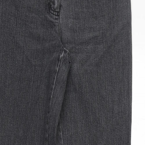 Diva Womens Black Cotton Bootcut Jeans Size 38 in Regular Zip
