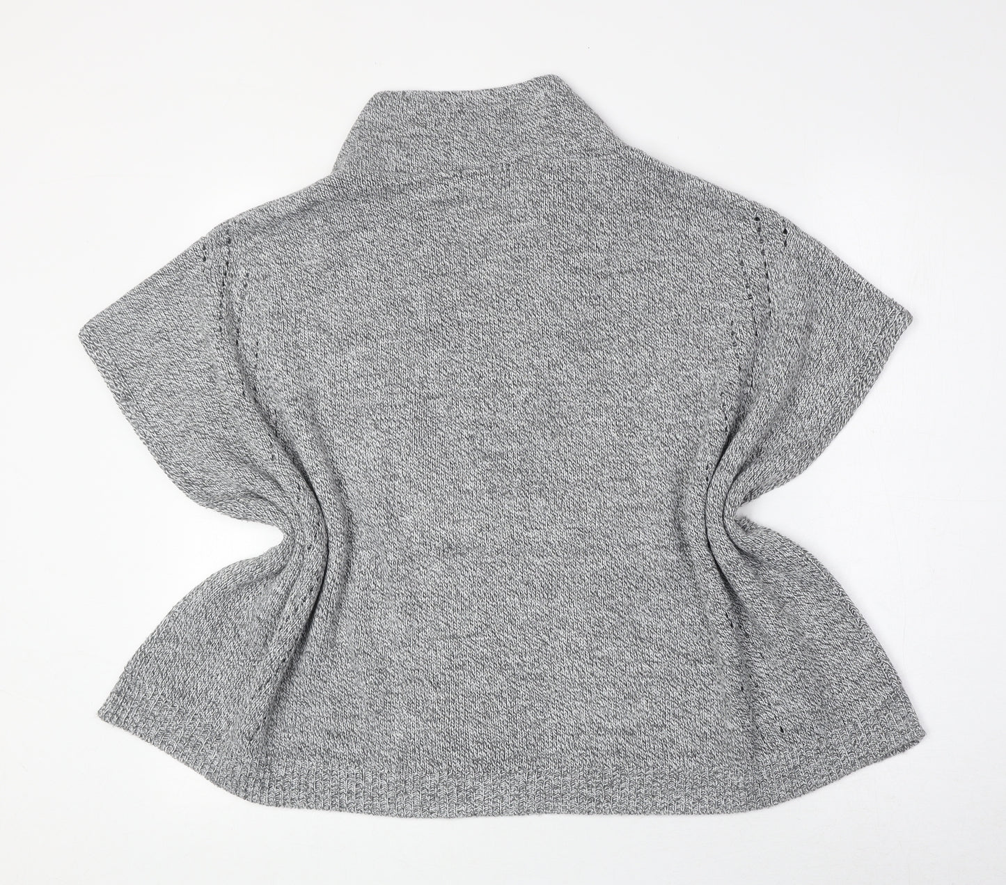Patio Da Moda Womens Grey V-Neck Acrylic Pullover Jumper Size M