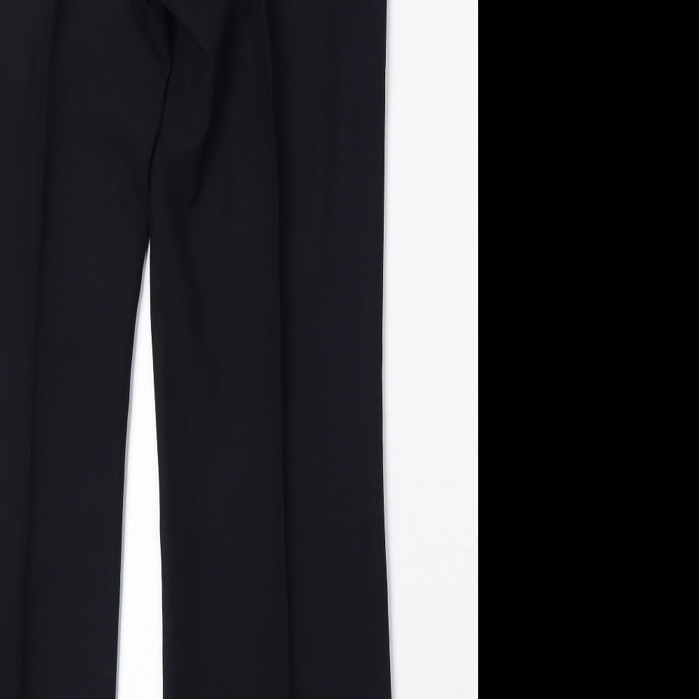 BHS Womens Blue Polyester Trousers Size 12 Regular Zip