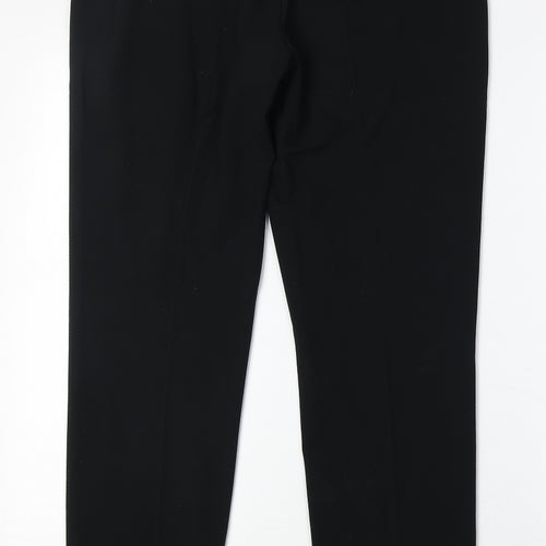 Marks and Spencer Womens Black Polyester Trousers Size 10 Regular Zip