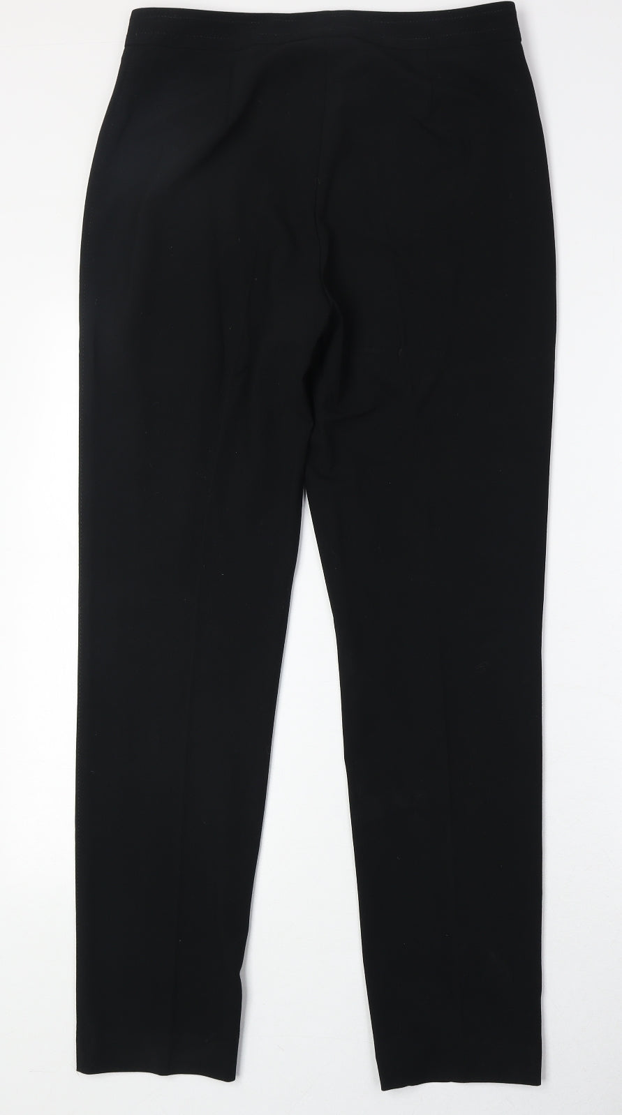 Marks and Spencer Womens Black Polyester Trousers Size 10 Regular Zip
