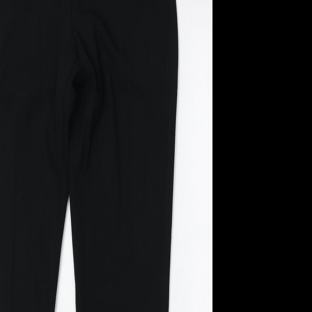 Marks and Spencer Womens Black Polyester Trousers Size 10 Regular Zip