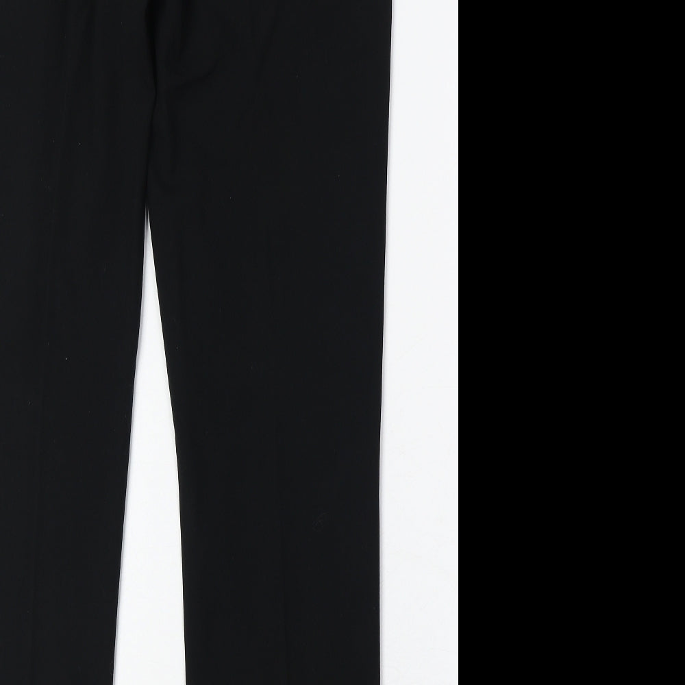 Marks and Spencer Womens Black Polyester Trousers Size 10 Regular Zip