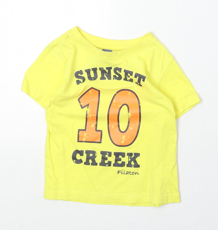 Dopo Dopo Boys Yellow Polyester Pullover T-Shirt Size 3-4 Years Round Neck Pullover - Sunset Creek