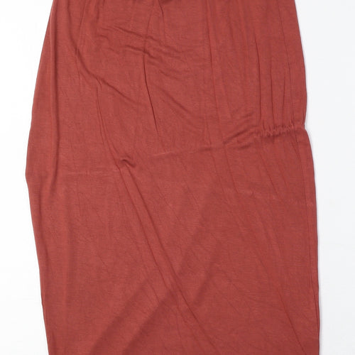 Boohoo Womens Red Viscose A-Line Skirt Size 8