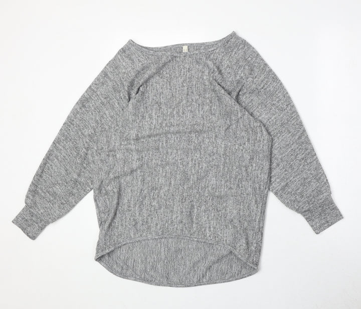 Stella Womens Grey Round Neck Polyester Pullover Jumper Size 12