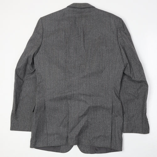 Marks and Spencer Mens Grey Striped Wool Jacket Suit Jacket Size 38 Regular