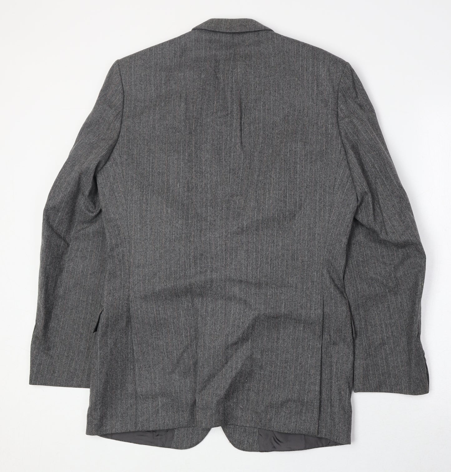 Marks and Spencer Mens Grey Striped Wool Jacket Suit Jacket Size 38 Regular