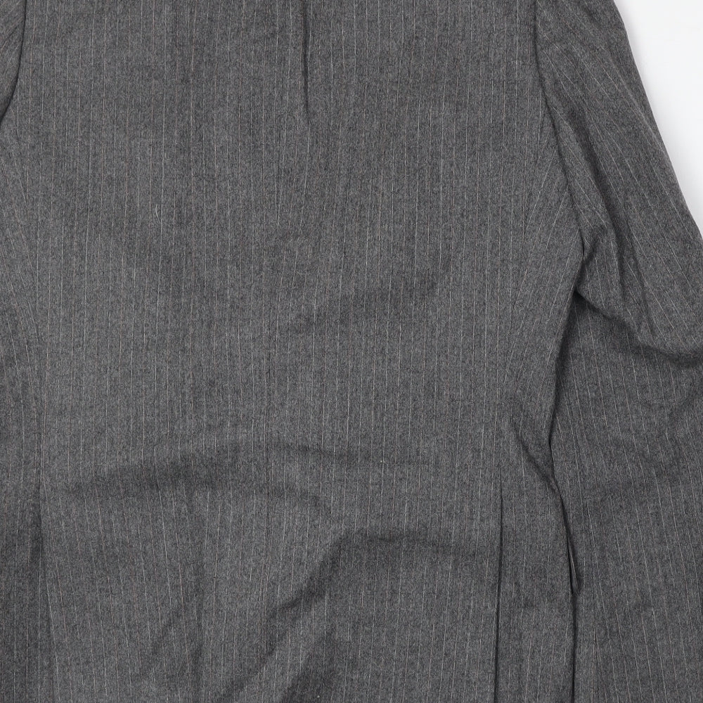 Marks and Spencer Mens Grey Striped Wool Jacket Suit Jacket Size 38 Regular