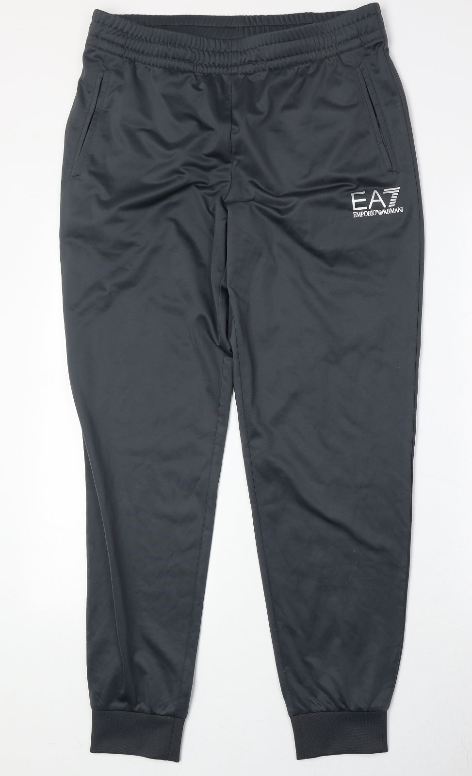 Emporio Armani Mens Grey Polyester Jogger Trousers Size L Regular