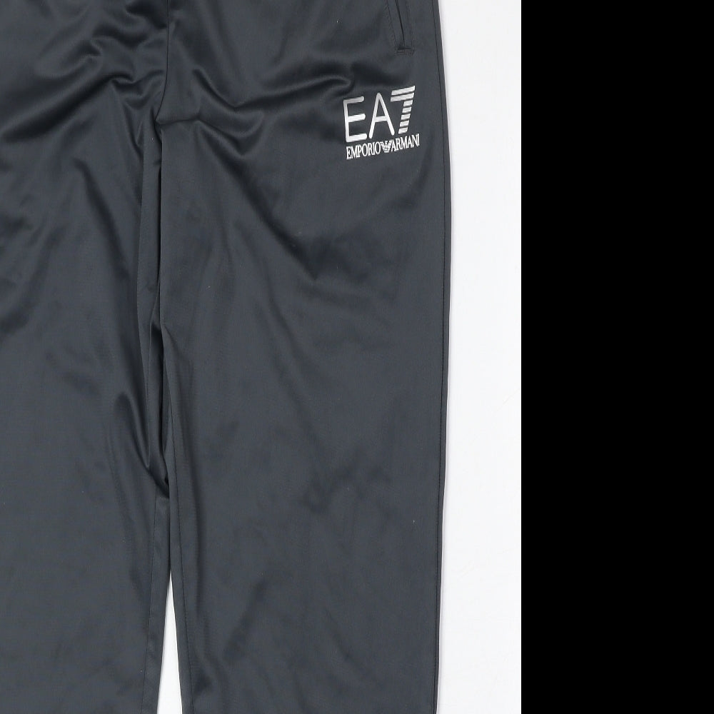 Emporio Armani Mens Grey Polyester Jogger Trousers Size L Regular