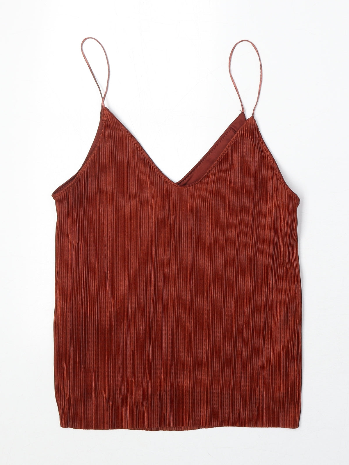 New Look Womens Orange Polyester Basic Tank Size 8 V-Neck