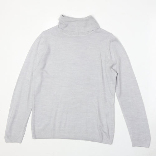 BHS Womens Grey Roll Neck Acrylic Pullover Jumper Size 14