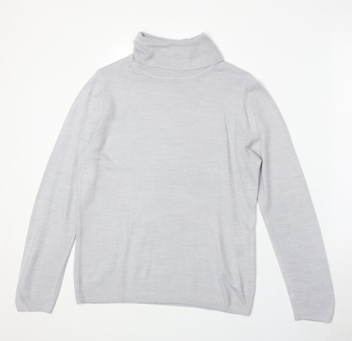 BHS Womens Grey Roll Neck Acrylic Pullover Jumper Size 14