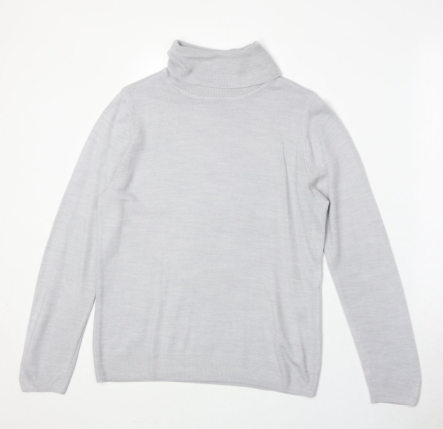 BHS Womens Grey Roll Neck Acrylic Pullover Jumper Size 14