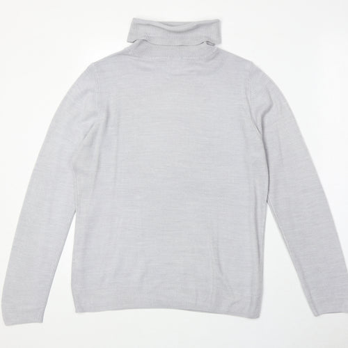 BHS Womens Grey Roll Neck Acrylic Pullover Jumper Size 14