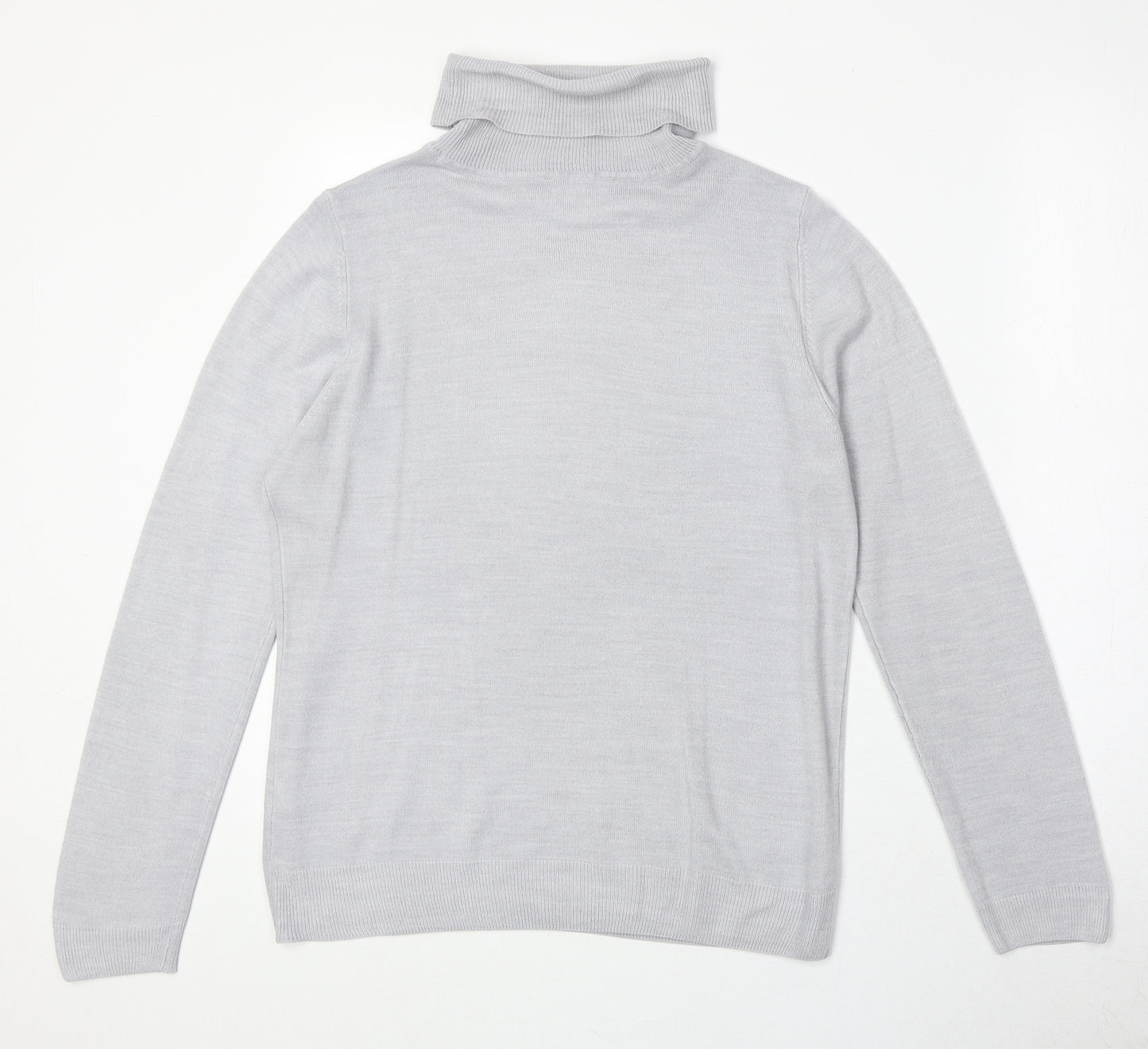 BHS Womens Grey Roll Neck Acrylic Pullover Jumper Size 14