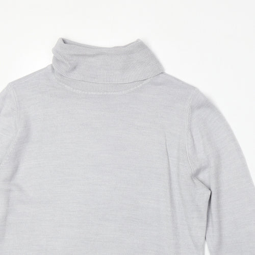 BHS Womens Grey Roll Neck Acrylic Pullover Jumper Size 14