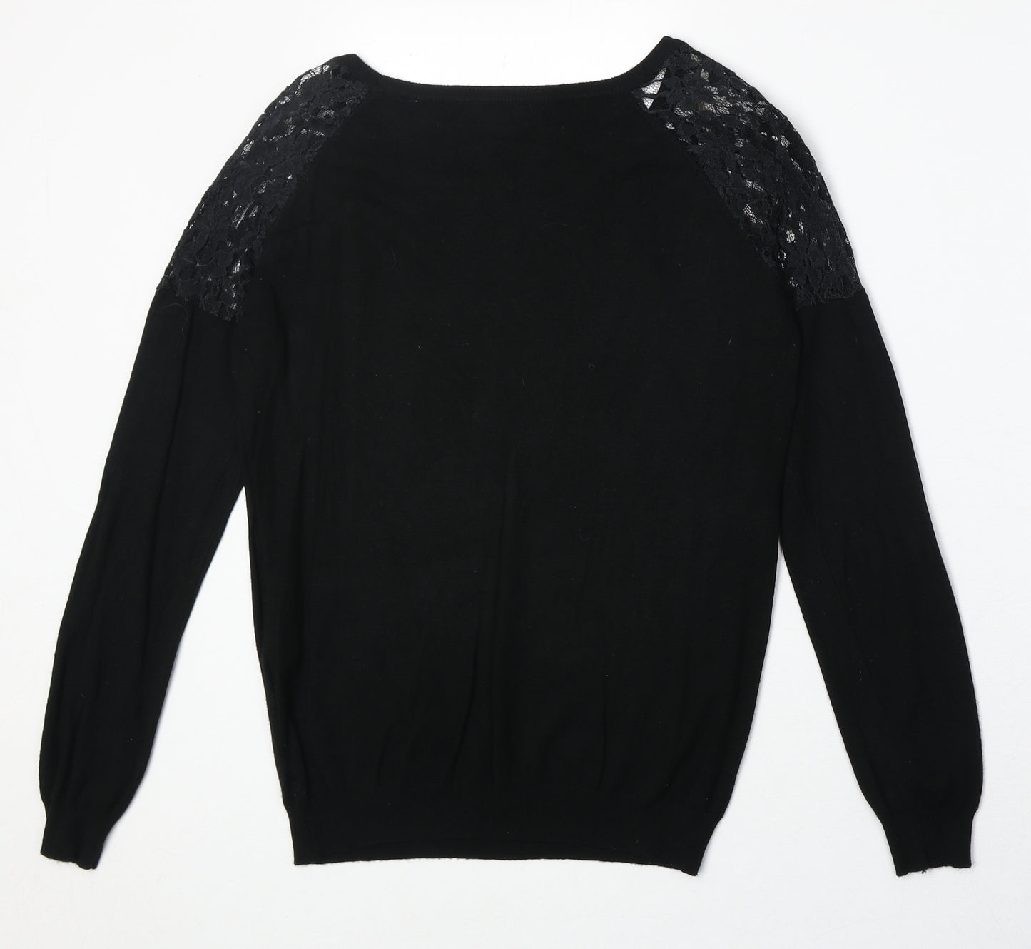 Select Womens Black Viscose Pullover Sweatshirt Size 12 Pullover