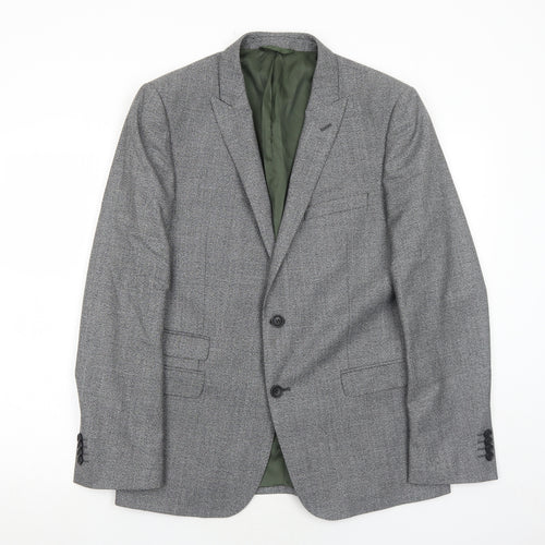 French Connection Mens Grey Wool Jacket Suit Jacket Size 40 Regular