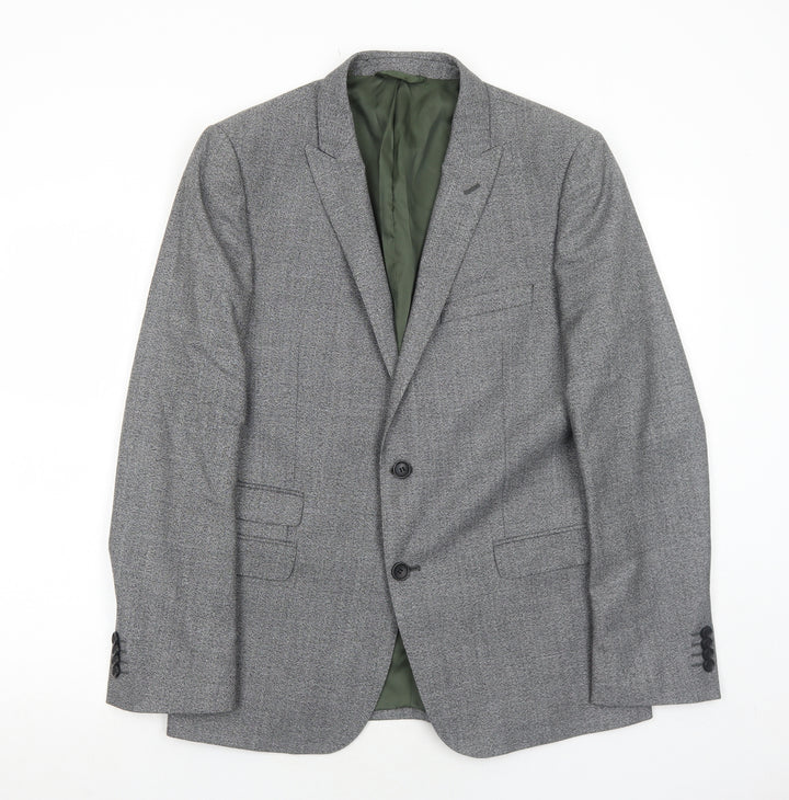 French Connection Mens Grey Wool Jacket Suit Jacket Size 40 Regular