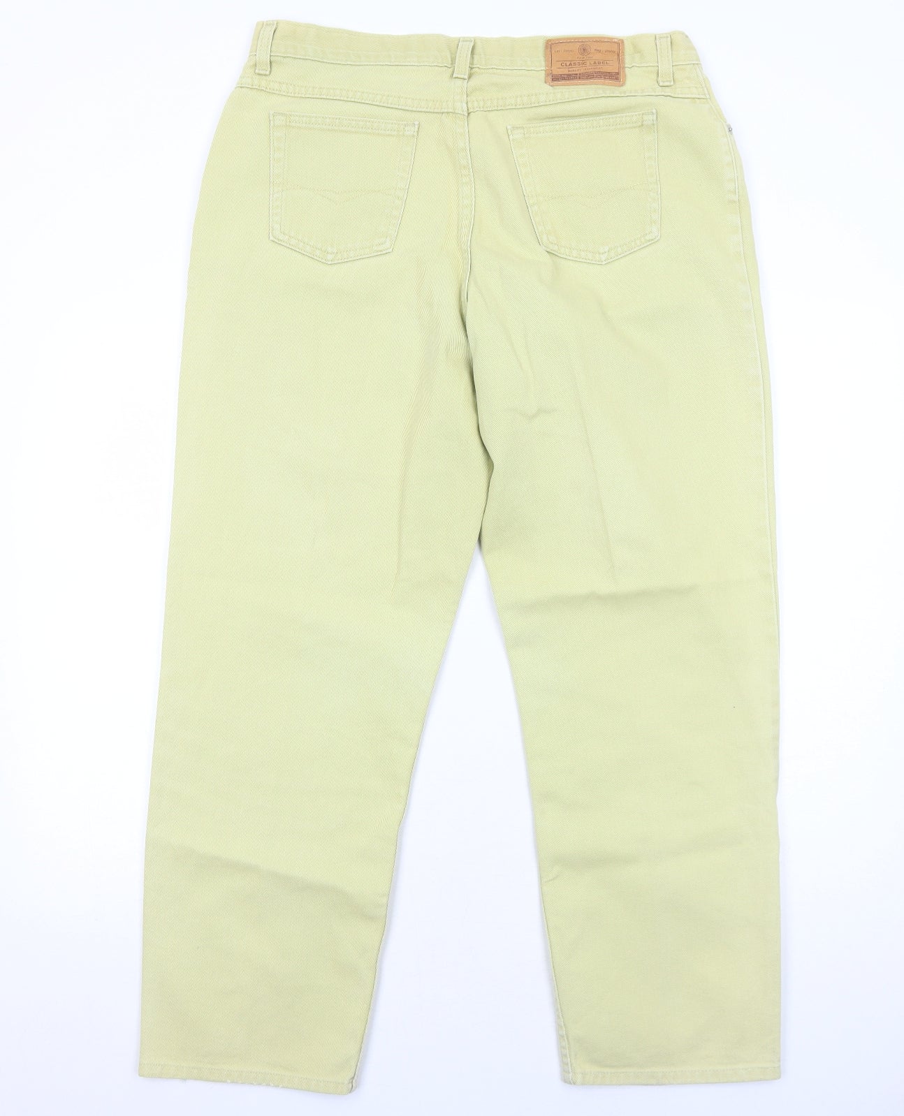 Marks and Spencer Womens Yellow Cotton Straight Jeans Size 18 Regular Zip