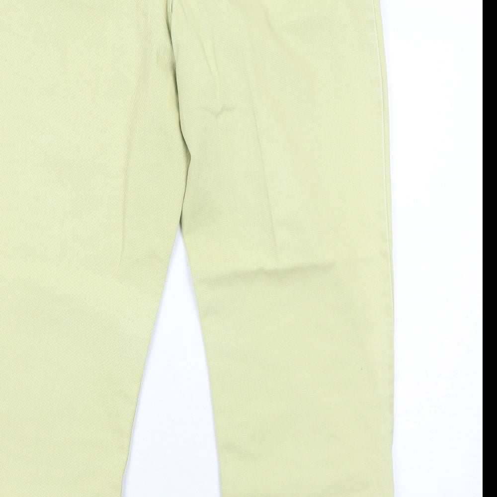 Marks and Spencer Womens Yellow Cotton Straight Jeans Size 18 Regular Zip