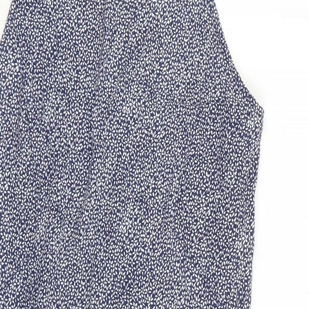 Cooperative Womens Black Floral Viscose Slip Dress Size L Square Neck Zip