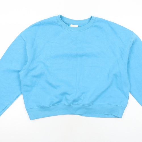 Pull&Bear Womens Blue Cotton Pullover Sweatshirt Size M Pullover