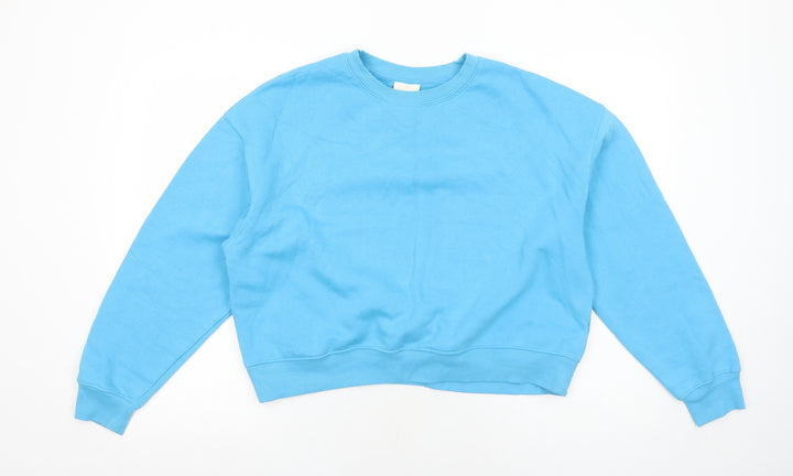 Pull&Bear Womens Blue Cotton Pullover Sweatshirt Size M Pullover