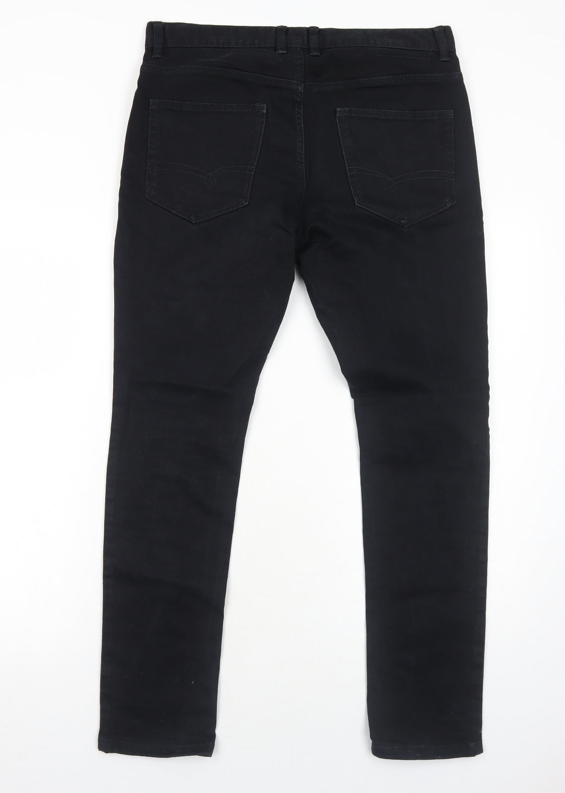 NEXT Mens Black Cotton Skinny Jeans Size 32 in Regular Zip