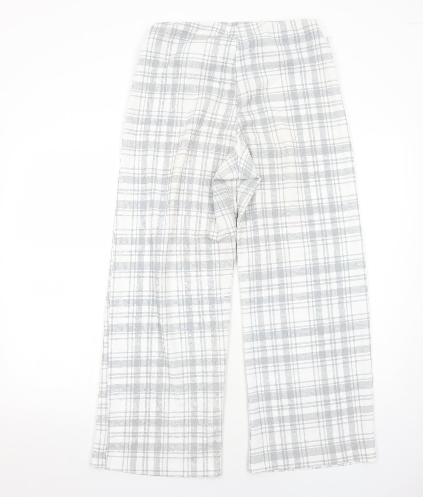 Boohoo Womens Grey Plaid Polyester Trousers Size 14 Regular