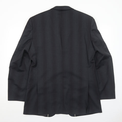 Linea Mens Grey Striped Wool Jacket Suit Jacket Size 40 Regular