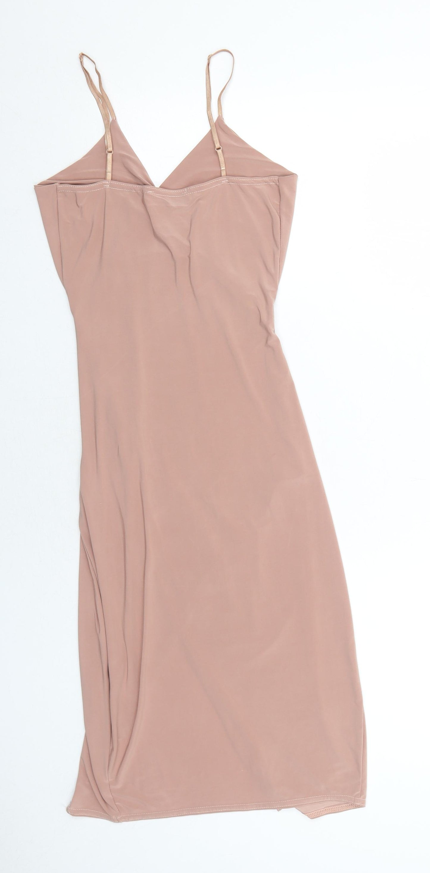 In the Style Womens Pink Polyester Bodycon Size 8 V-Neck Pullover