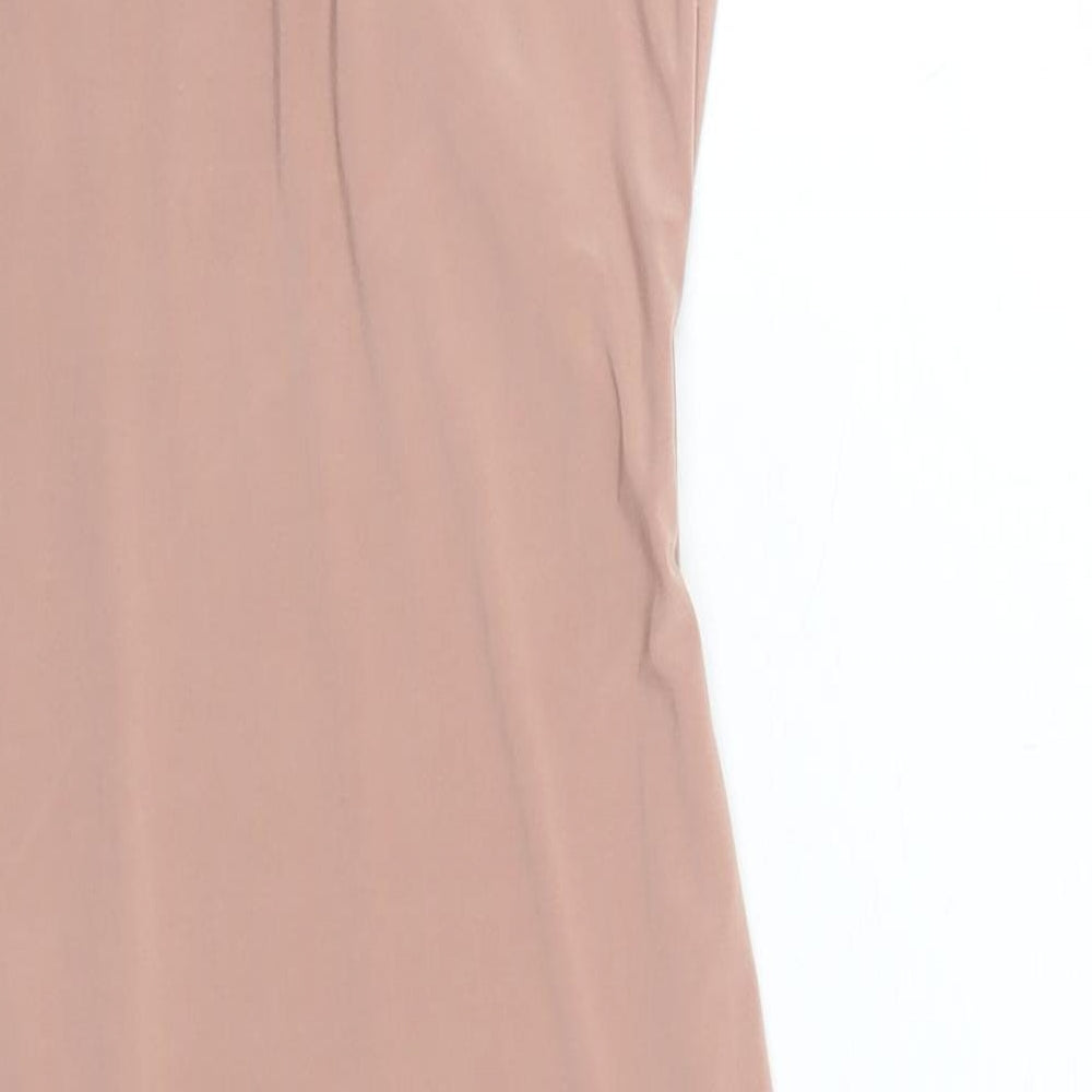 In the Style Womens Pink Polyester Bodycon Size 8 V-Neck Pullover