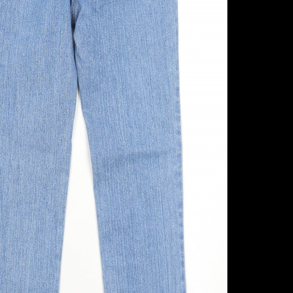 Gloria Vanderbilt Womens Blue Cotton Straight Jeans Size 8 Regular Zip
