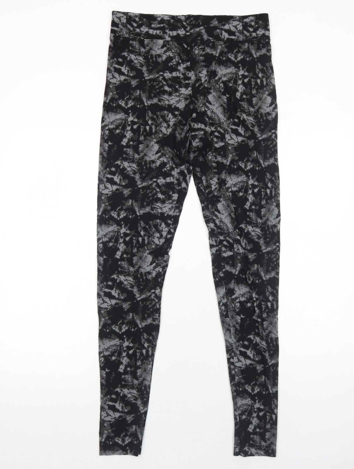 Marks and Spencer Womens Black Geometric Viscose Jogger Leggings Size 12