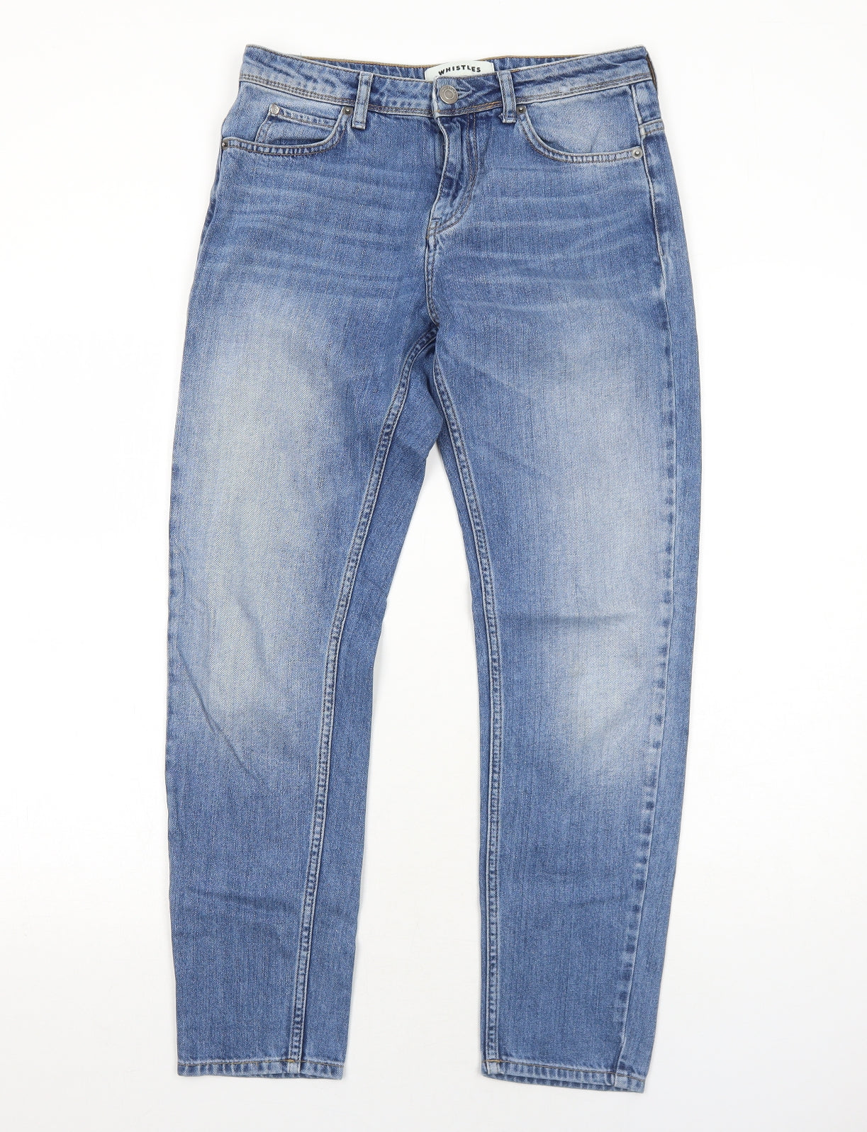 Whistles Womens Blue Cotton Straight Jeans Size 30 in Regular Zip