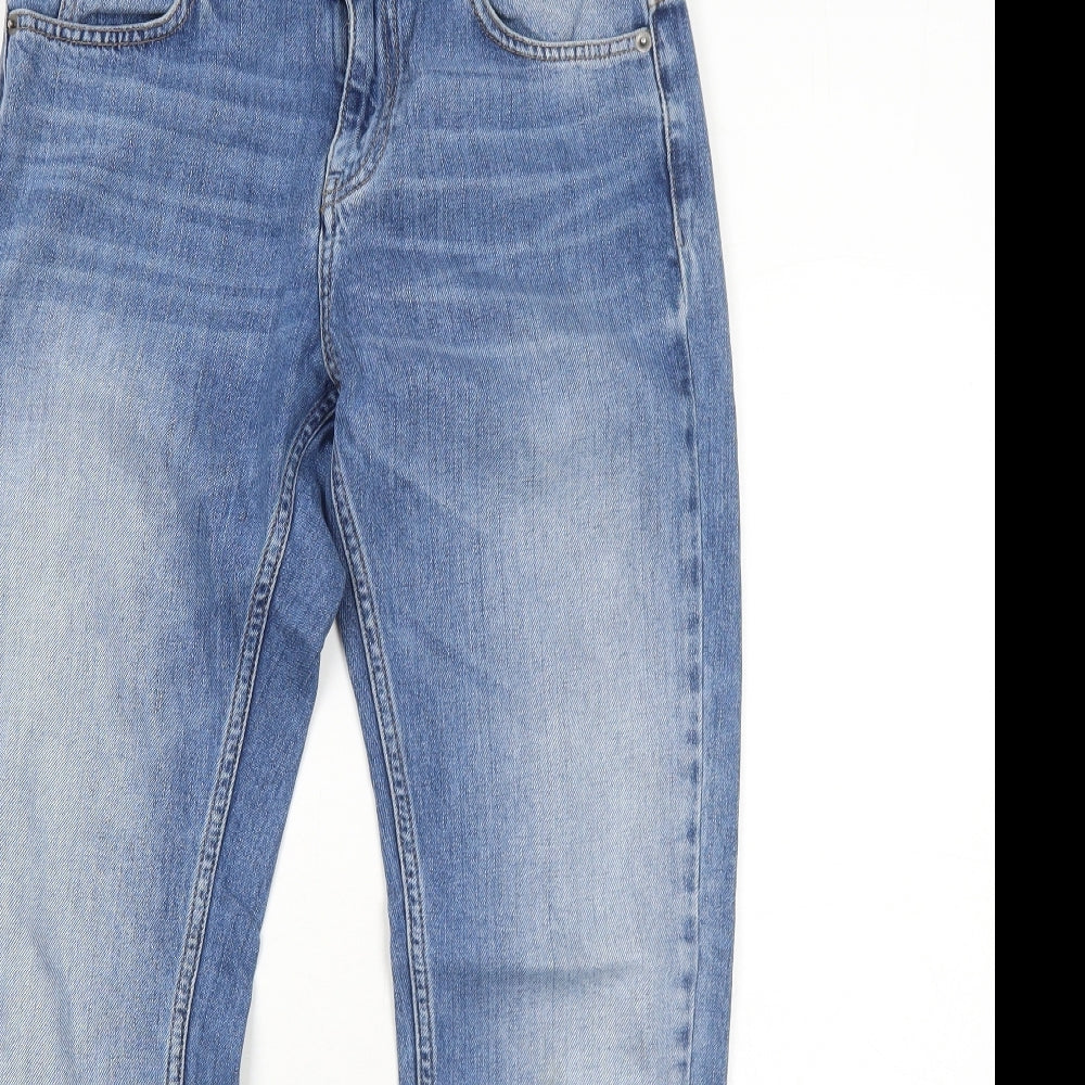 Whistles Womens Blue Cotton Straight Jeans Size 30 in Regular Zip