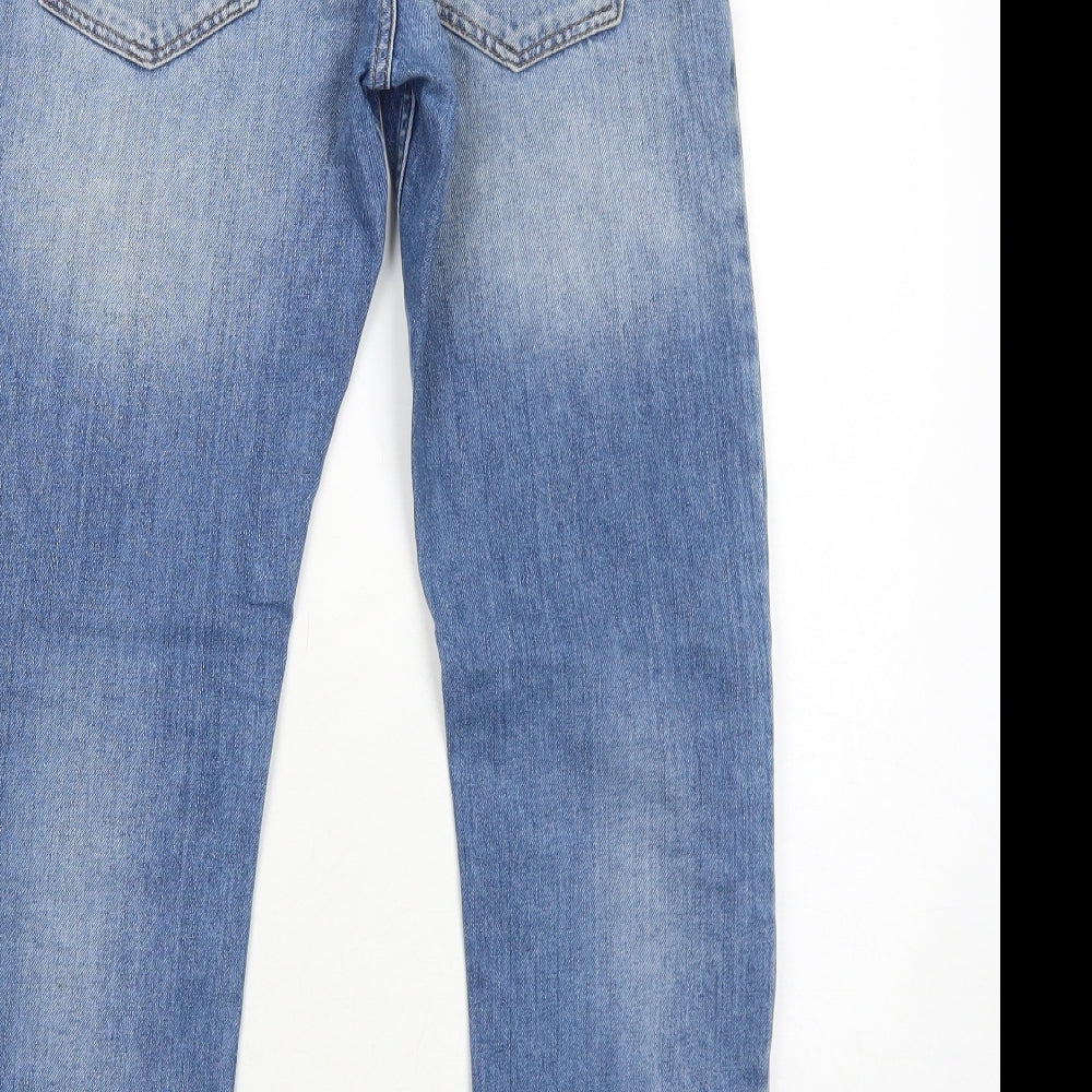Whistles Womens Blue Cotton Straight Jeans Size 30 in Regular Zip