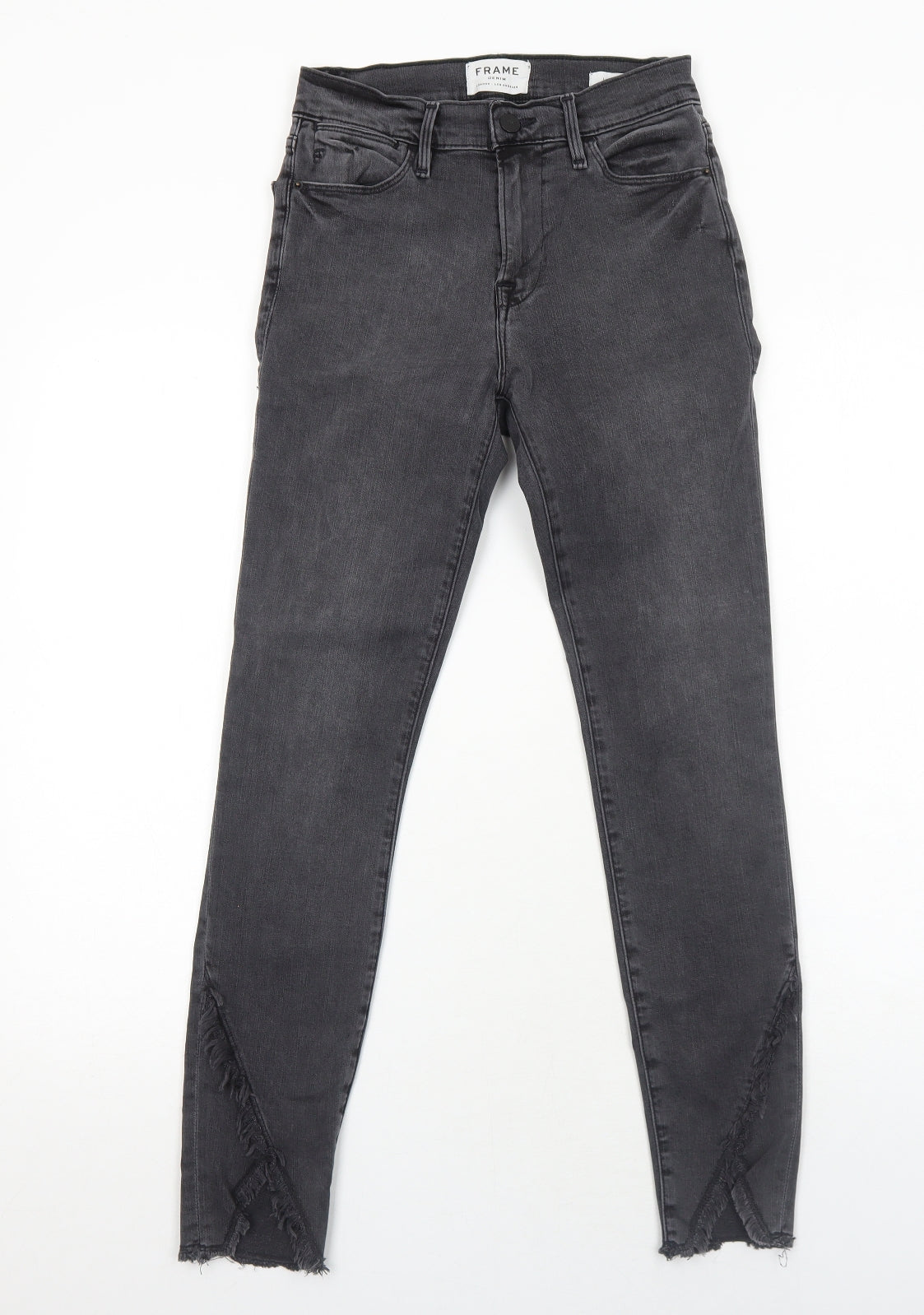 FRAME Womens Grey Cotton Skinny Jeans Size 6 Regular Zip
