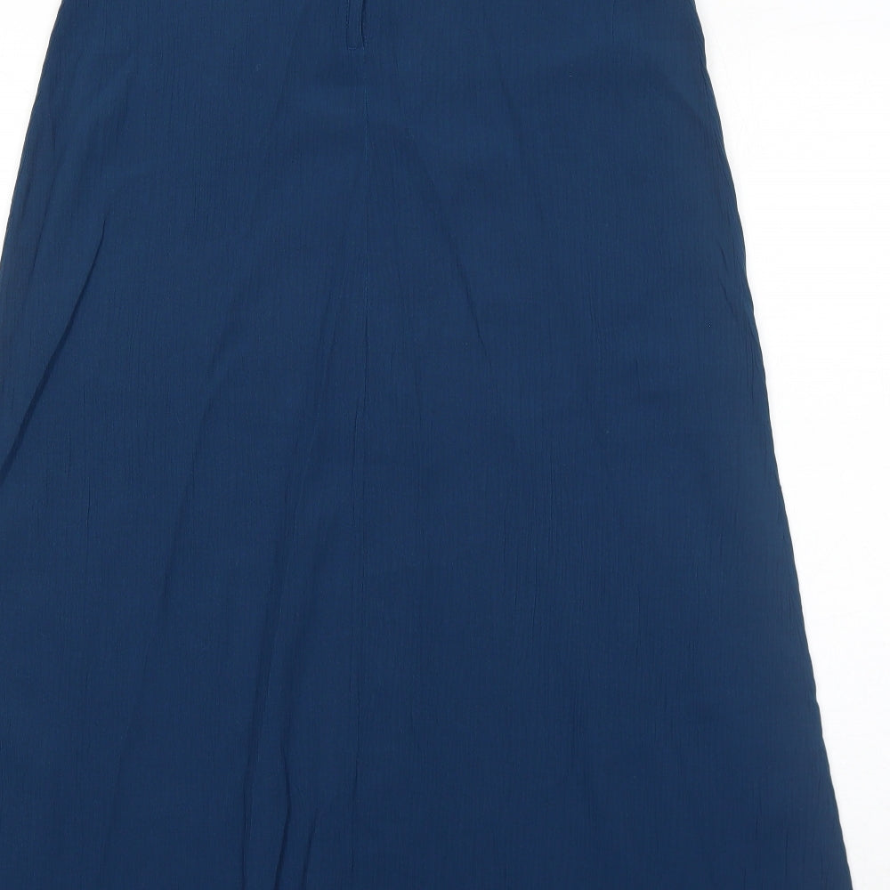 Miss Selfridge Womens Blue Polyester Maxi Skirt Size 10 Zip